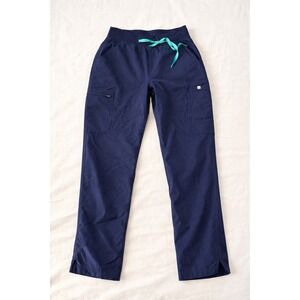 FIGS Technical Collection Navy Women's Scrub Pants M Lined Stretch Cargo Pockets